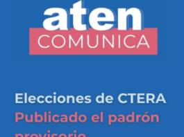 Elecciones de CTERA el 2 de septiembre